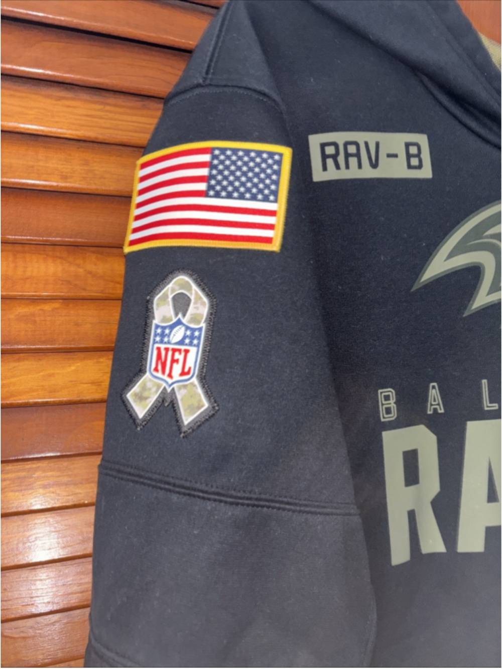 Baltimore Ravens Nike Dri-Fit NFL Salute to Service Hoodie Sweatshirt Size L - Picture 2 of 8